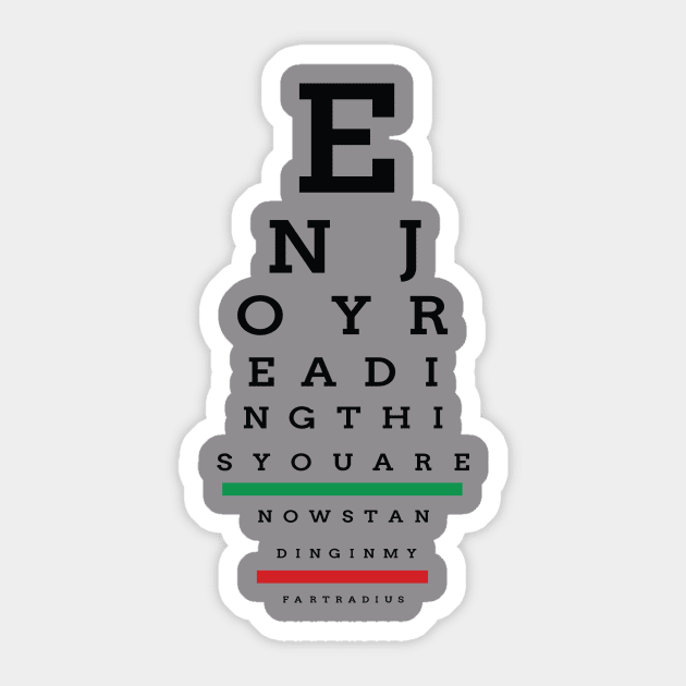 Eye Exam Warning Chart Sticker by GeekThreadz